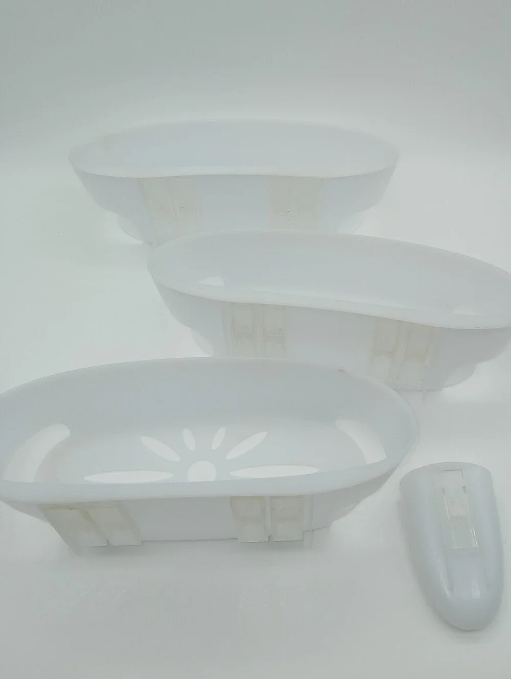 3M Command White/Clear Shower Caddy (3) & Razor Holder (1)